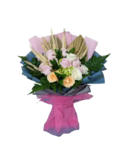 hand buket bunga batang