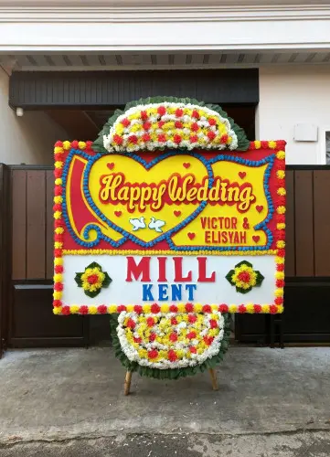 Papan Bunga Pernikahan batang