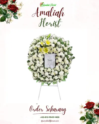 Krans Bunga Duka Cita batang